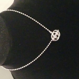 Women's Gucci Brit Toggle Interlocking GG Necklace 15" 925 Sterling Silver